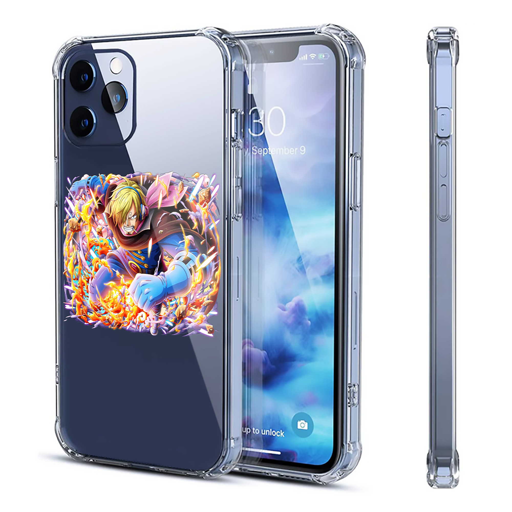 （画像用） ワンピース サンジ ONE PIECE Sanji 【iPhone 12シリーズ対応】透明スマホケース（クリアソフトケース）